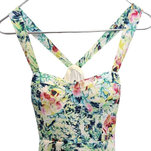 Forever 21 Exclusive Tropical High Low Back Cutout Dress S - Picture 12 of 16